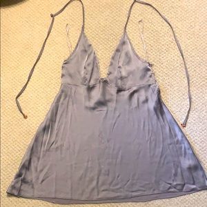 Silky, purple grey slip dress